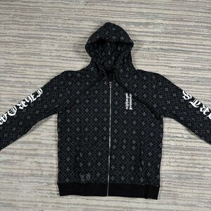 Chrome Hearts Black / Gray Monogram Cross Horseshoe Hoodie Men’s Size Large